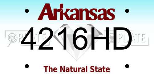 4216HD Arkansas License Plate