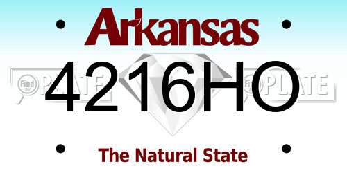 4216HO Arkansas License Plate