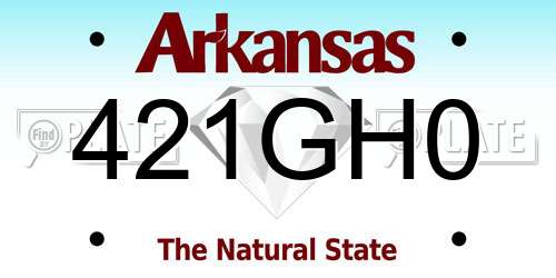 421GH0 Arkansas License Plate