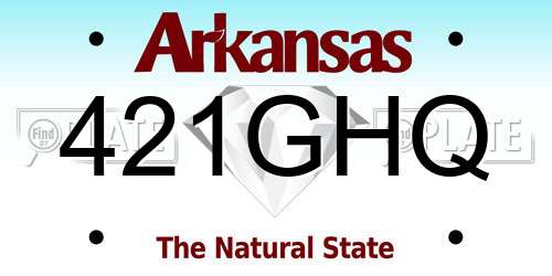 421GHQ Arkansas License Plate