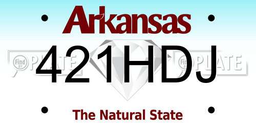 421HDJ Arkansas License Plate