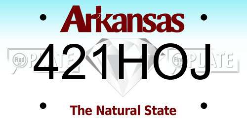 421HOJ Arkansas License Plate
