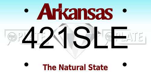 421SLE Arkansas License Plate
