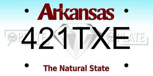 421TXE Arkansas License Plate