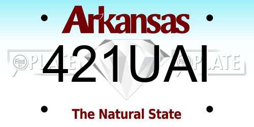 421UAI Arkansas License Plate