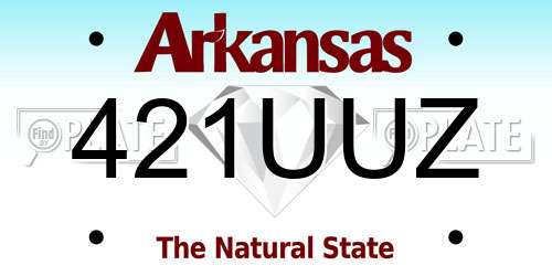 421UUZ Arkansas License Plate