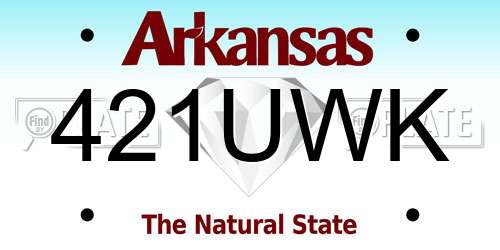 421UWK Arkansas License Plate