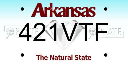 421VTF Arkansas License Plate