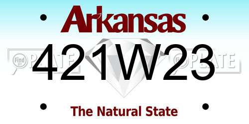 421W23 Arkansas License Plate
