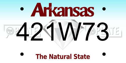421W73 Arkansas License Plate