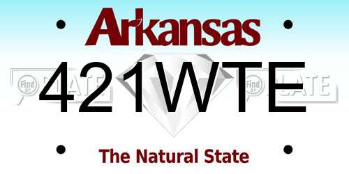 421WTE Arkansas License Plate