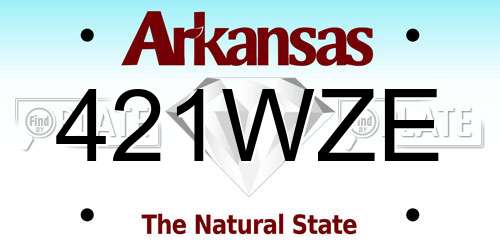 421WZE Arkansas License Plate
