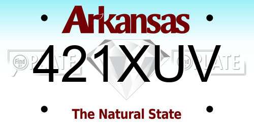 421XUV Arkansas License Plate