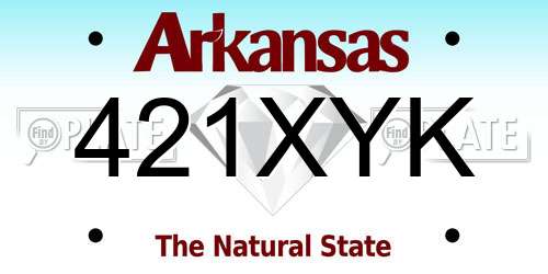 421XYK Arkansas License Plate