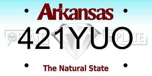 421YUO Arkansas License Plate