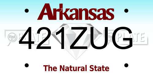 421ZUG Arkansas License Plate