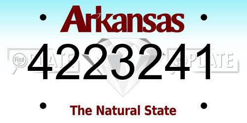 4223241 Arkansas License Plate