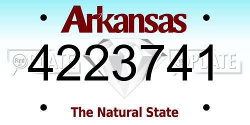 4223741 Arkansas License Plate