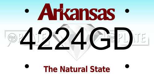 4224GD Arkansas License Plate