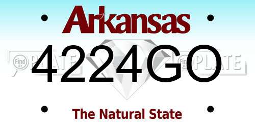 4224GO Arkansas License Plate