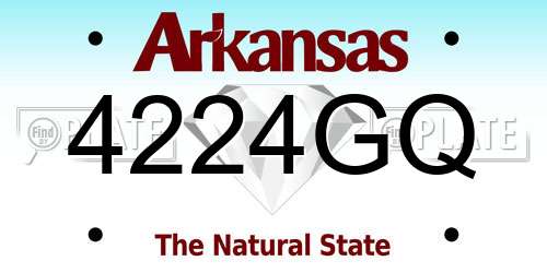 4224GQ Arkansas License Plate