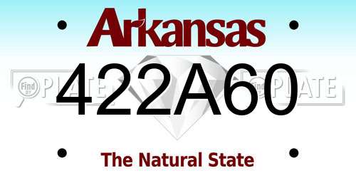 422A60 Arkansas License Plate