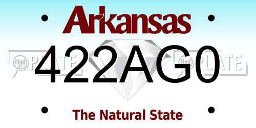 422AG0 Arkansas License Plate
