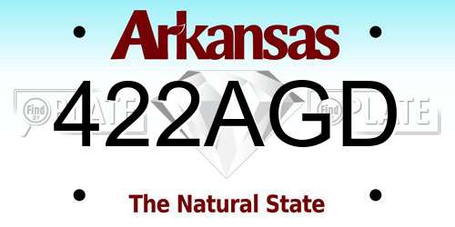 422AGD Arkansas License Plate