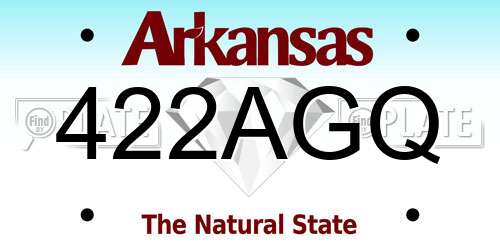 422AGQ Arkansas License Plate