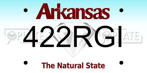 422RGI Arkansas License Plate
