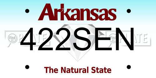 422SEN Arkansas License Plate