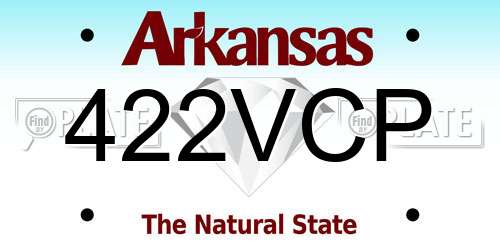 422VCP Arkansas License Plate