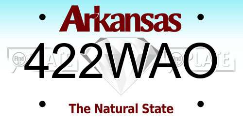 422WAO Arkansas License Plate