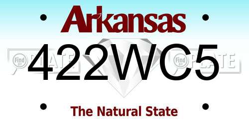 422WC5 Arkansas License Plate