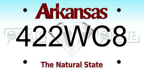 422WC8 Arkansas License Plate
