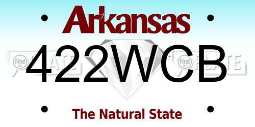 422WCB Arkansas License Plate