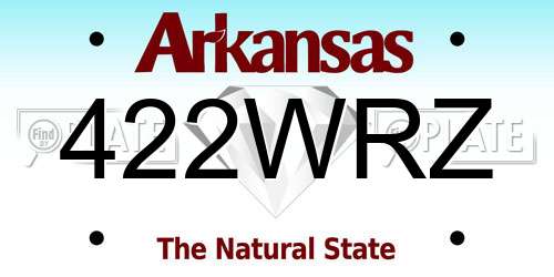 422WRZ Arkansas License Plate
