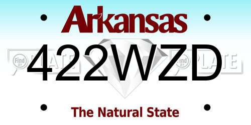 422WZD Arkansas License Plate