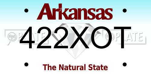 422XOT Arkansas License Plate