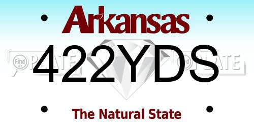 422YDS Arkansas License Plate