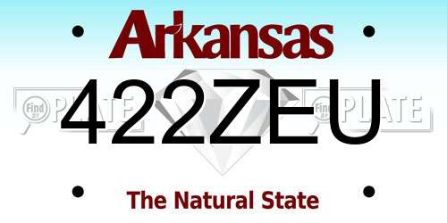 422ZEU Arkansas License Plate