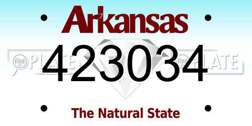 423034 Arkansas License Plate