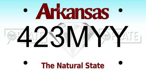 423MYY Arkansas License Plate