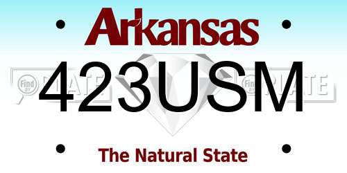 423USM Arkansas License Plate