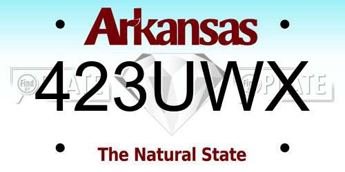 423UWX Arkansas License Plate