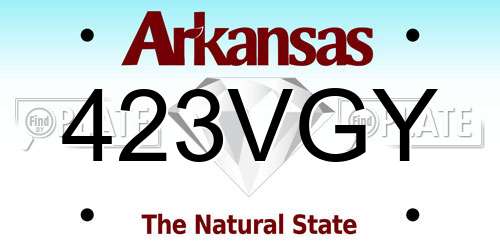 423VGY Arkansas License Plate