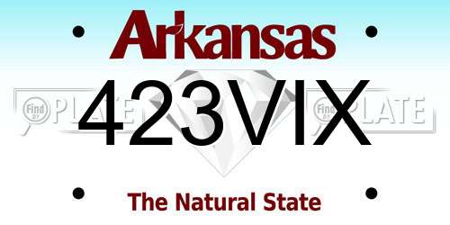 423VIX Arkansas License Plate