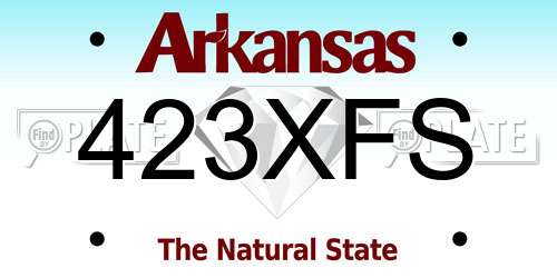 423XFS Arkansas License Plate