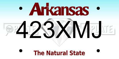 423XMJ Arkansas License Plate
