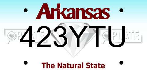 423YTU Arkansas License Plate